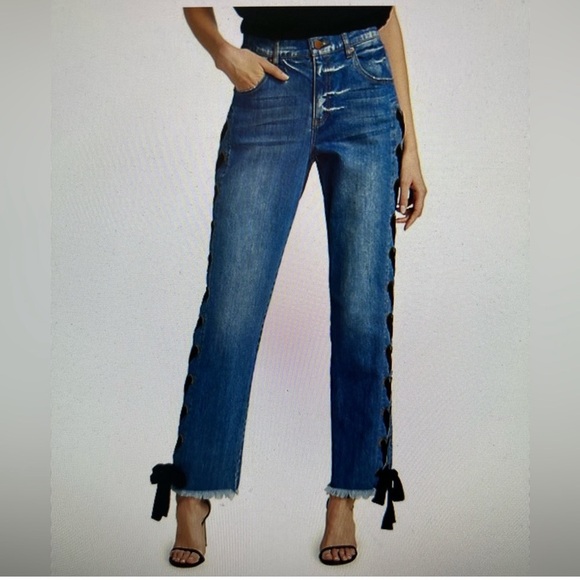 Alice + Olivia Denim - Alice + Olivia  Shayne Lace Up Ribbon Jean Size: 30